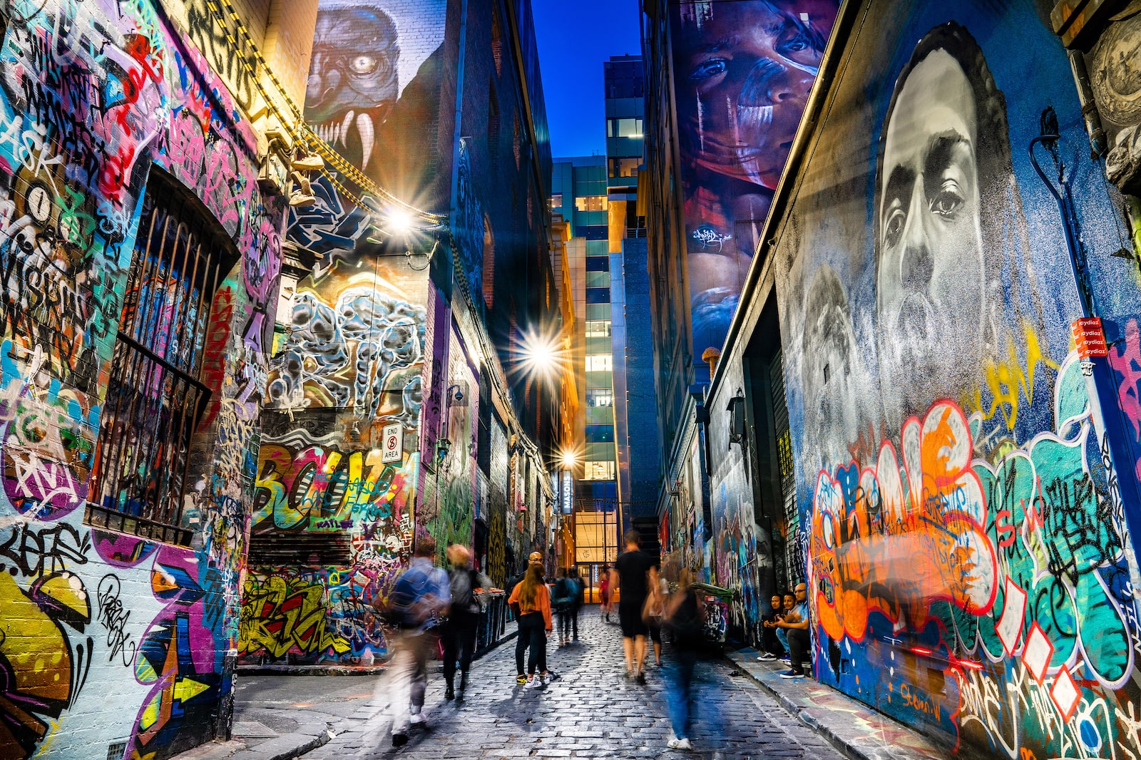 Colour graffiti filled streets of Hosier Lane