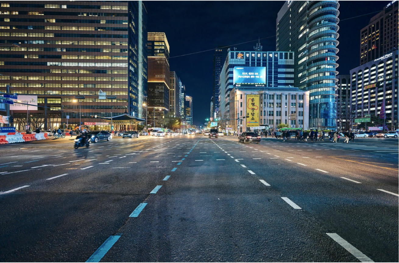 city road at night