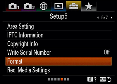 Formatting memory cards in-camera