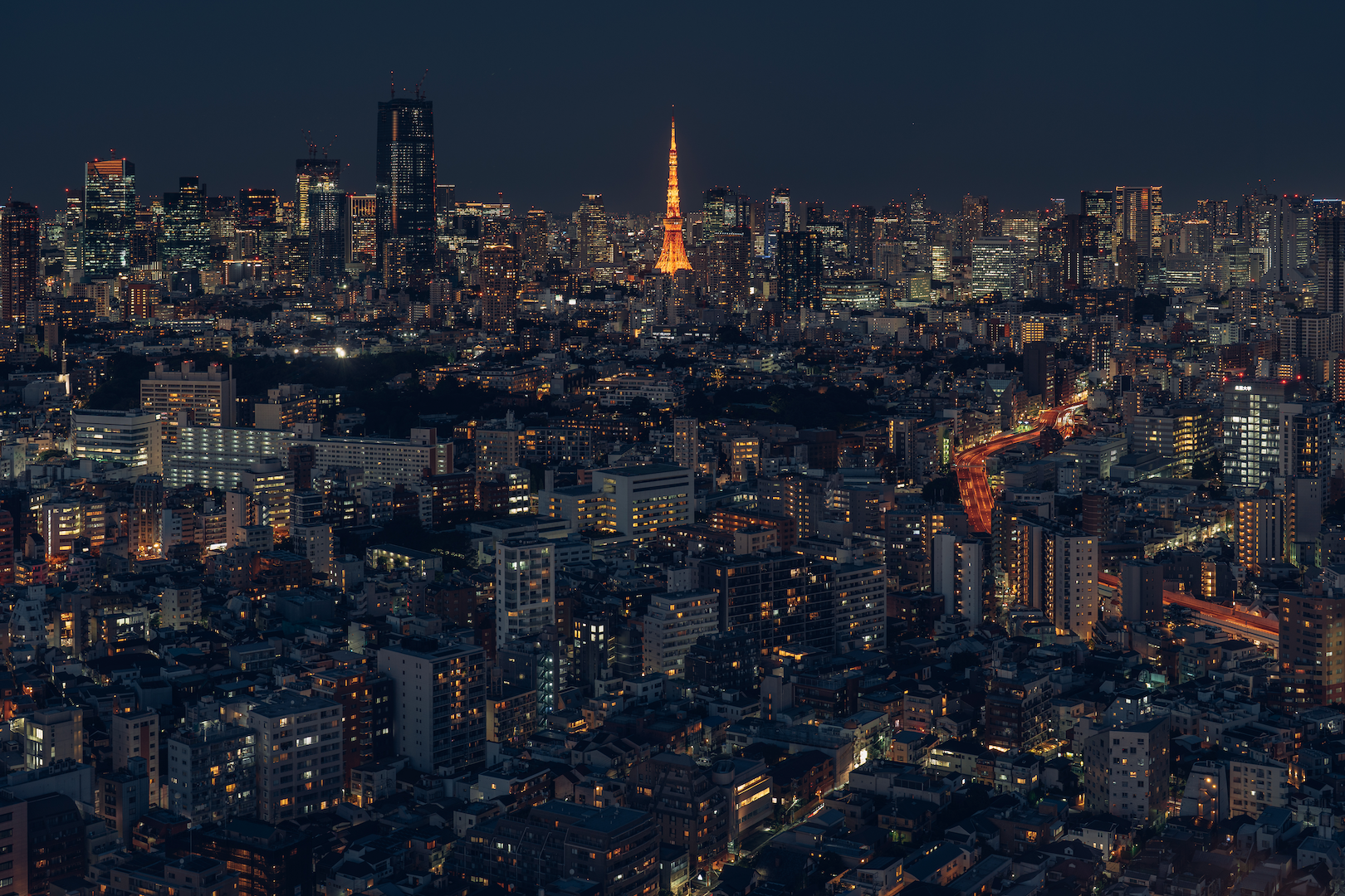  Nightscape of Tokyo with the Tokyo Tower illuminated